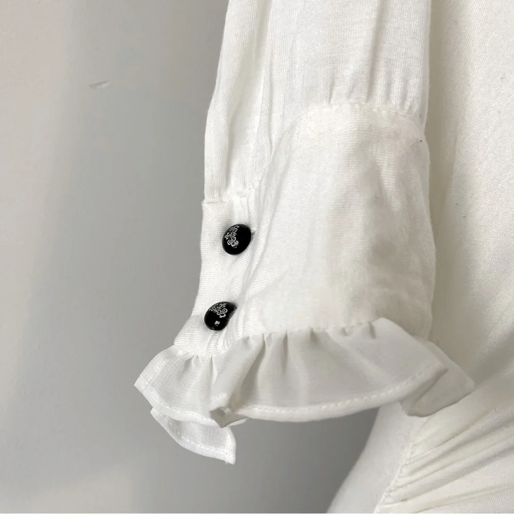 VINTAGE | Ruffle V-Neck Top - Picture 7 of 9